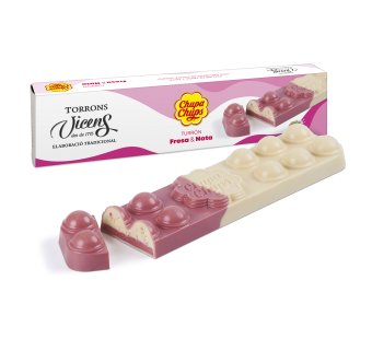 turr�n chupa chups de fresa y nata 300g en estuche
