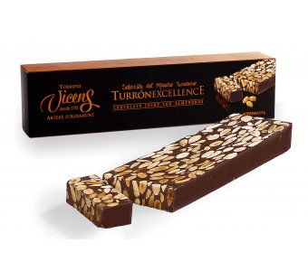 turr�n de chocolate con leche con almendras 300g excellence