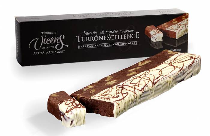 turr�n de mazap�n nata nuez con chocolate blanco 300g excellence