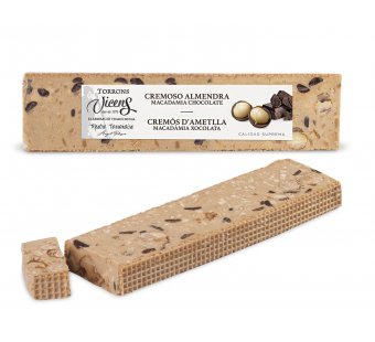 turr�n cremoso de almendra macadamia caramelizada y chocolate 300gr