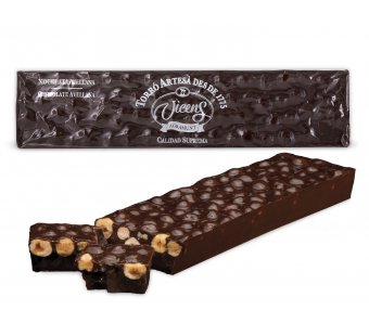 turr�n de chocolate bitter con avellana especial alargado 300 gr
