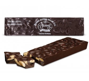 turr�n de chocolate bitter con almendra especial alargado 300 gr