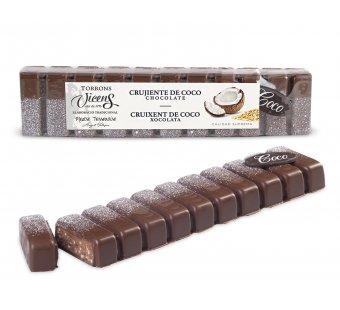 turr�n crujiente de coco con chocolate alargado 300gr