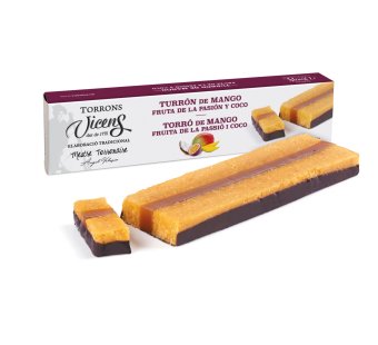 turr�n de mango, fruta de la pasi�n y coco en estuche 300g