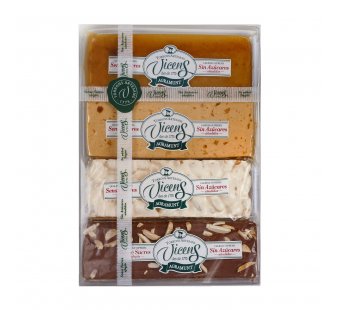 caja de 4 turrones artesanos con edulcorantes 80 gr