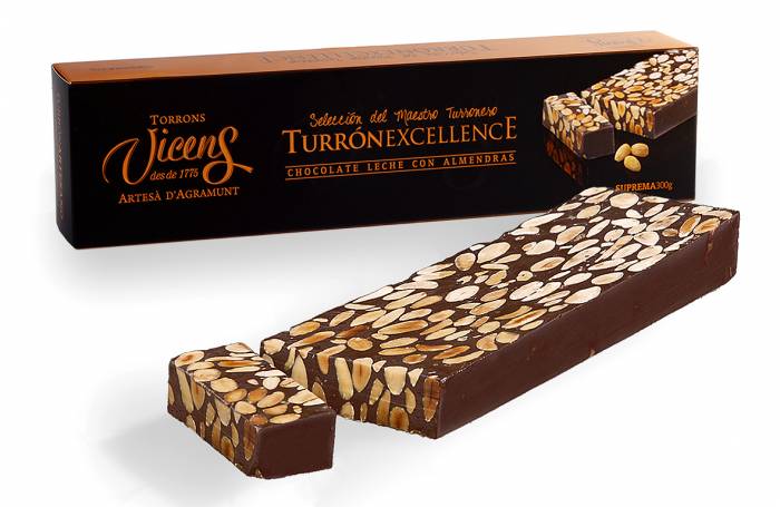 milk chocolat nougat with almonds 300g excellence