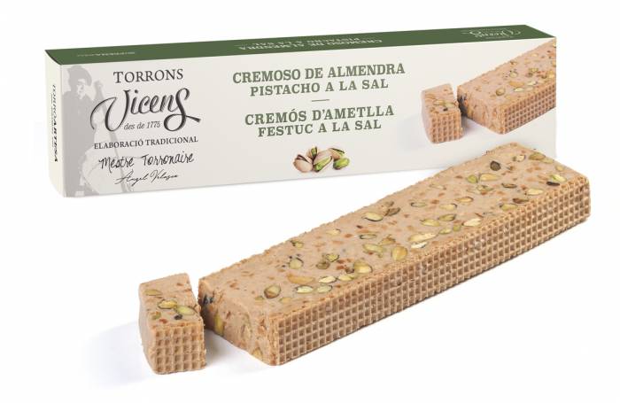 creamy almond and salted pistachio nougat 300g case