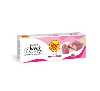 turr�n chupa chups de fresa y nata en estuche 150g