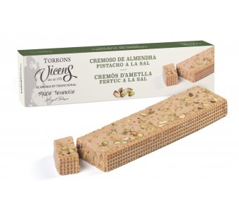 turr�n cremoso de almendra con pistacho a la sal 300g estuche