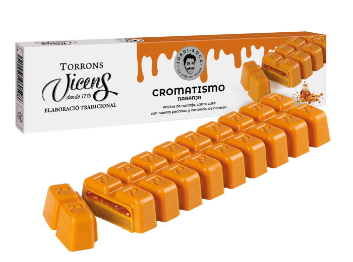 turr�n cromatismo con pralin� de naranja by jordi roca 300g en estuche